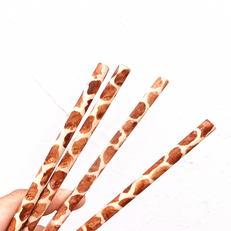 Qingmufan pintado a mano patrón animal registro lápiz redondo a granel HB estudiante niños caligrafía lápiz