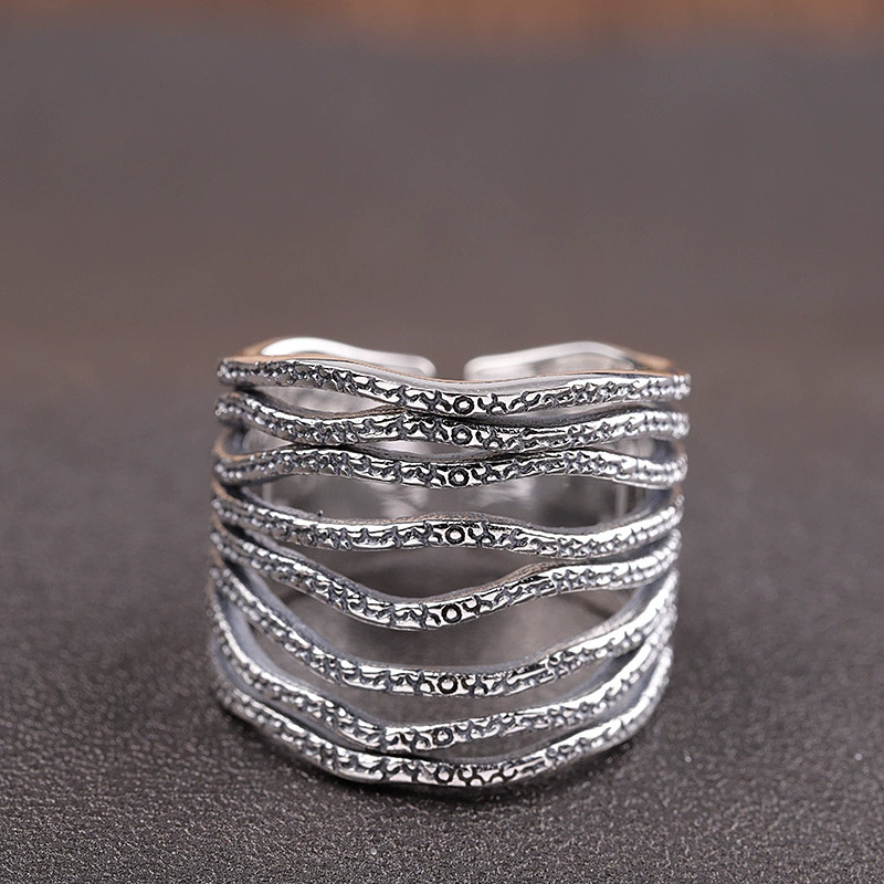 Серебряное изделие Rin, украшения, стильное кольцо, серебро 925 образец, простой и элегантный дизайн