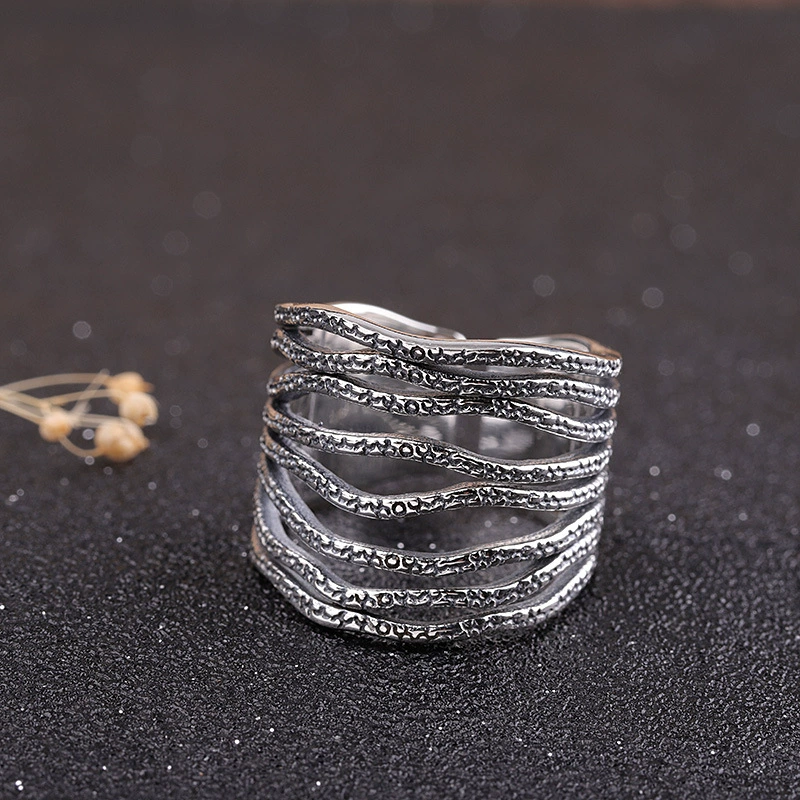 Серебряное изделие Rin, украшения, стильное кольцо, серебро 925 образец, простой и элегантный дизайн