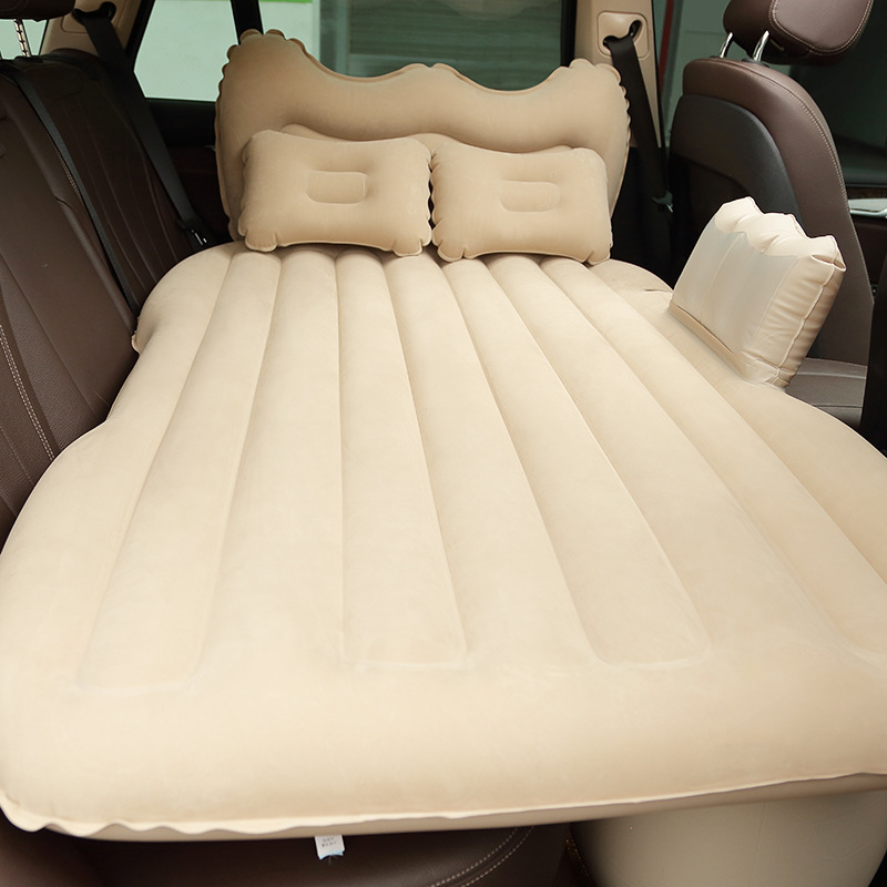 New Car Inflatable Bed for Rear Seat Suv Travel Portable Air Mattress Flocked Inflatable Mattress