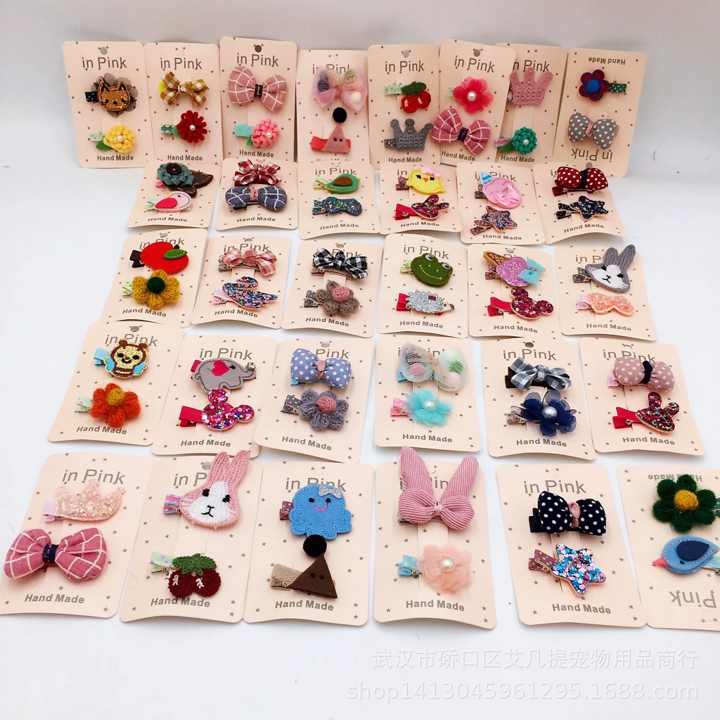 Южная Корея милый питомец маленький подарок зоотовары аксессуары для волос домашних животных заколка для волос порошок карты лук Маленькая Шпилька