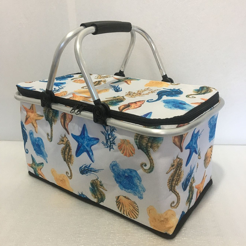 30L large take-out fast food bag car insulation bag outdoor picnic refrigerated delivery box folding shopping basket ice bag