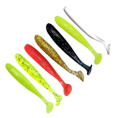 5.5/7/9cm 2g single-color lure soft bait, seven-color anti-sticking T-tail lure, 10-pack loose fishing tackle wholesale