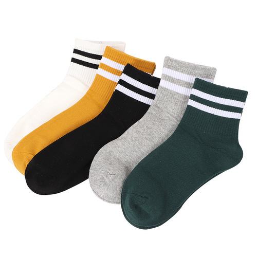 Trendy street style creative two-bar socks cotton socks women's stockings women's ins fashion socks wholesale