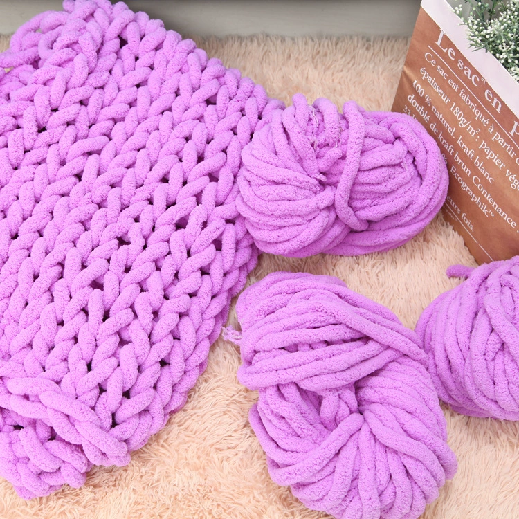Super‑chunky Iceland chenille yarn, polyester, 2 cm thick single‑strand, 250 g bundle