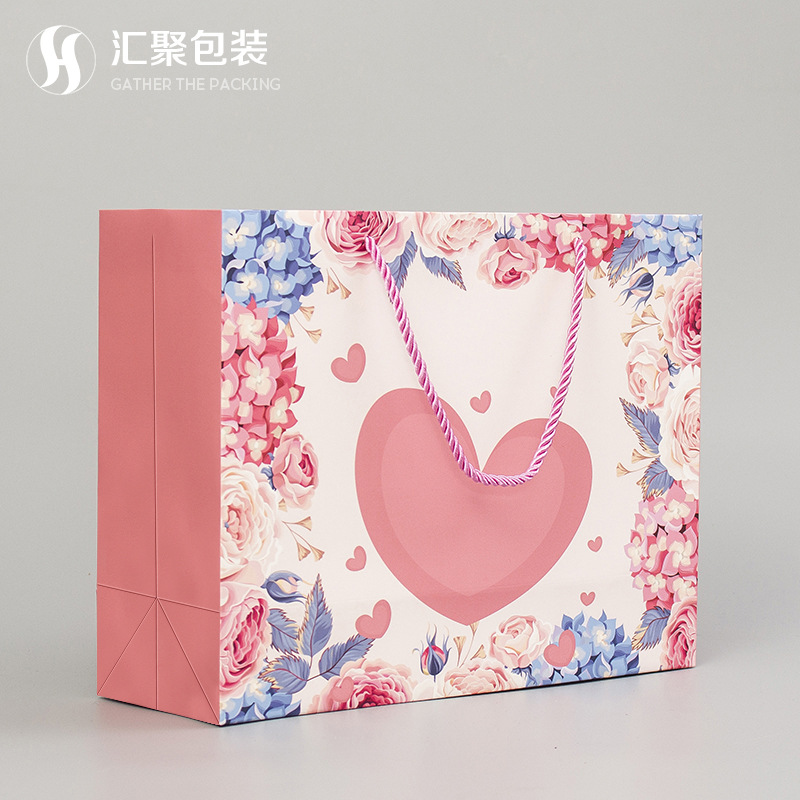 新款服装包装袋白卡纸袋现货网红彩色现货礼品logo纸质手提袋