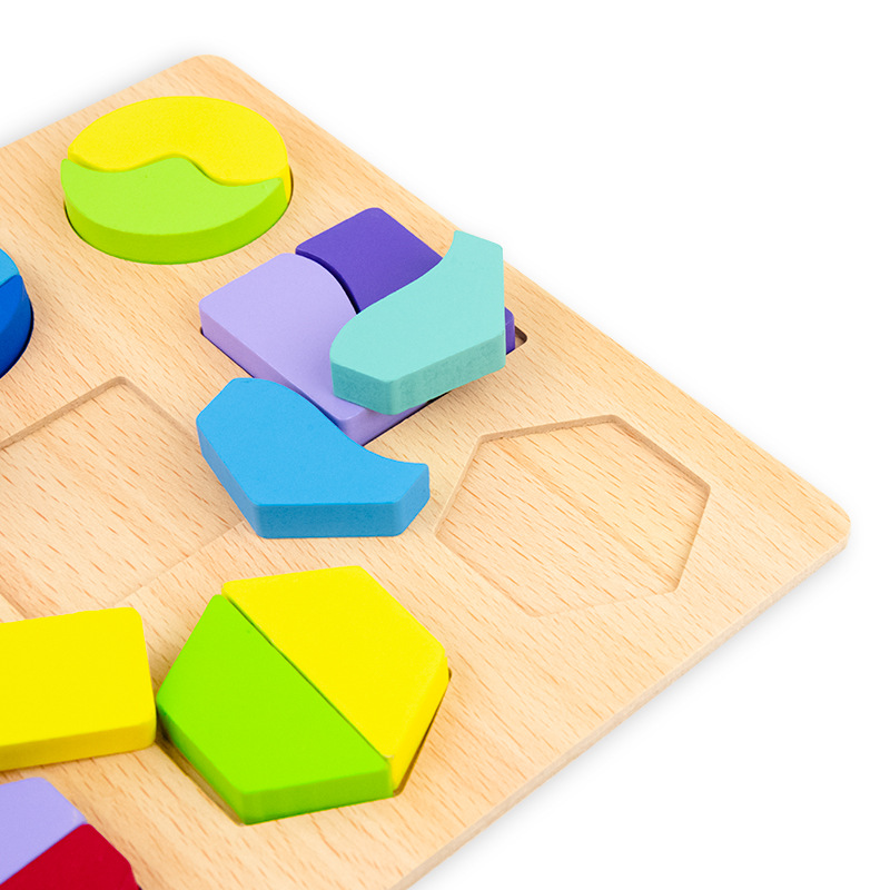 Educación temprana de los niños de madera Forma digital a juego rompecabezas tridimensional Montessori juguetes educativos geométricos