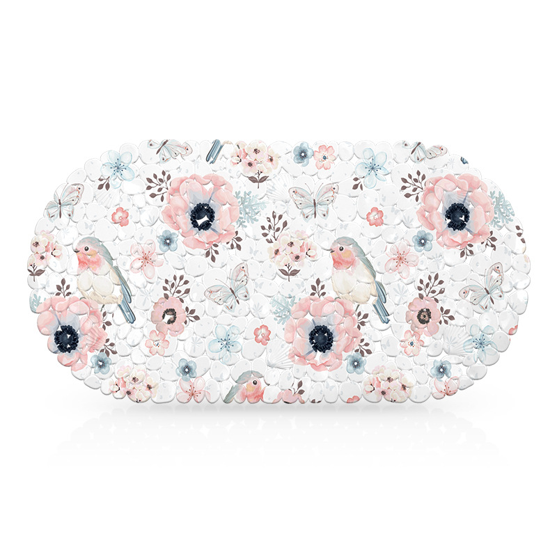 Alfombra de baño impresa bañera estera antideslizante TPE ducha alfombra de baño Nordic ins ventosa de plástico baño alfombra antideslizante