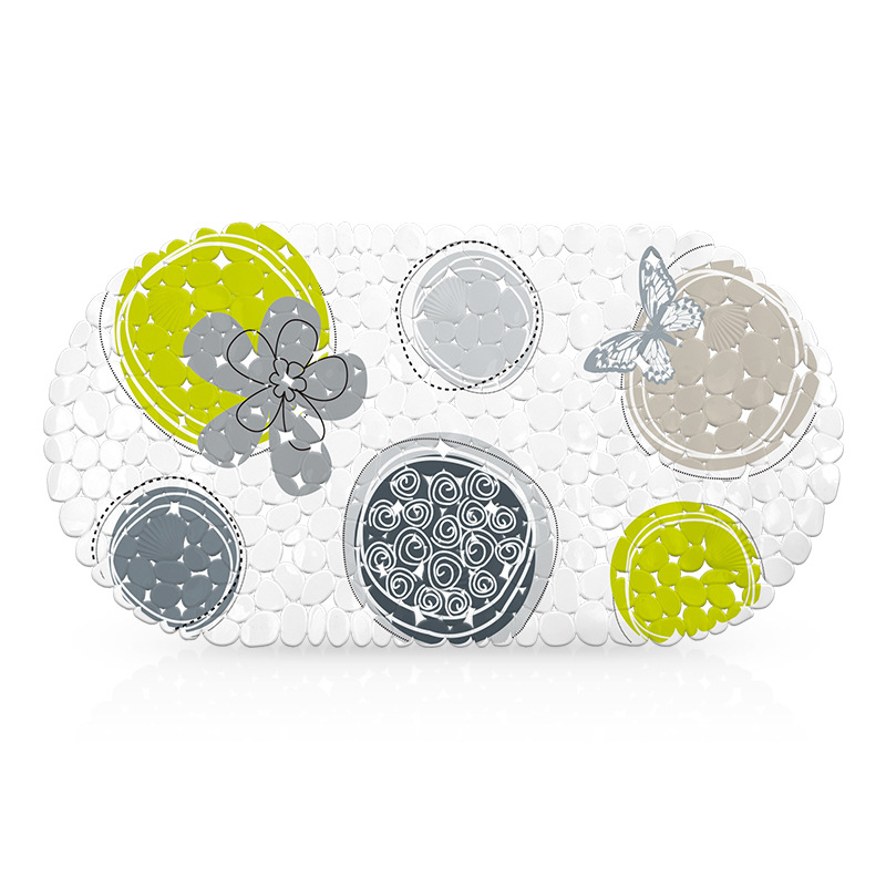 Alfombra de baño impresa bañera estera antideslizante TPE ducha alfombra de baño Nordic ins ventosa de plástico baño alfombra antideslizante