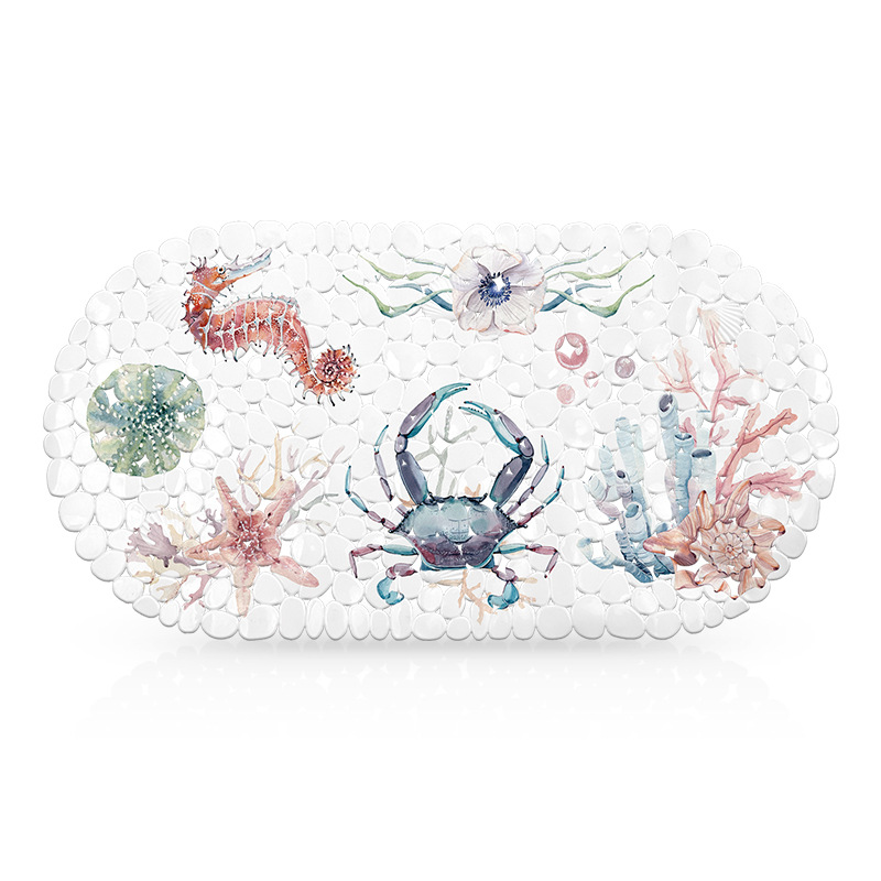 Alfombra de baño impresa bañera estera antideslizante TPE ducha alfombra de baño Nordic ins ventosa de plástico baño alfombra antideslizante
