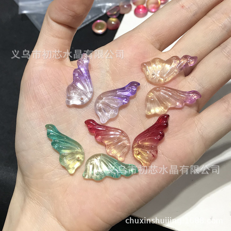 特价出~机压琉璃小蝴蝶星空色星河人鱼姬色琉璃饰品配件手工材料