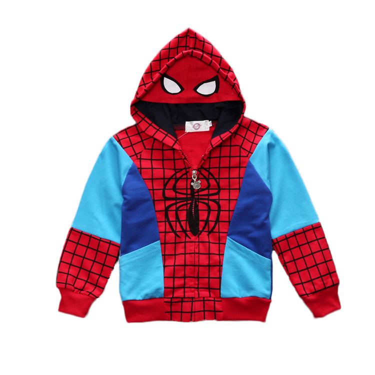 Children's spring and autumn cartoon Captain coat European and American fashion boys hooded long sleeve zipper shirt wholesale agent