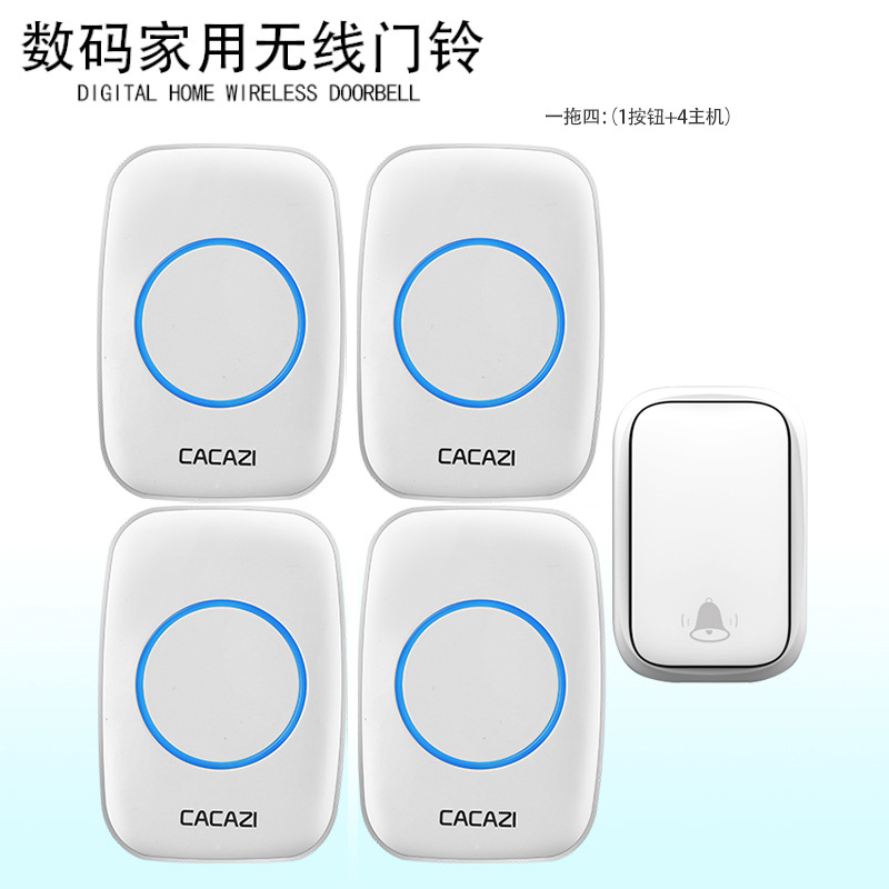 免电池自发电门铃一拖四家用叮咚智能防水无线门铃不用电池呼叫器