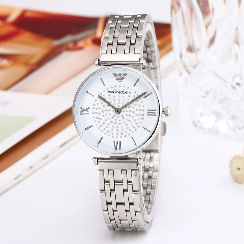 Steel wristwatch 1240, stainless steel bracelet, 32 mm dial, rose gold or silver