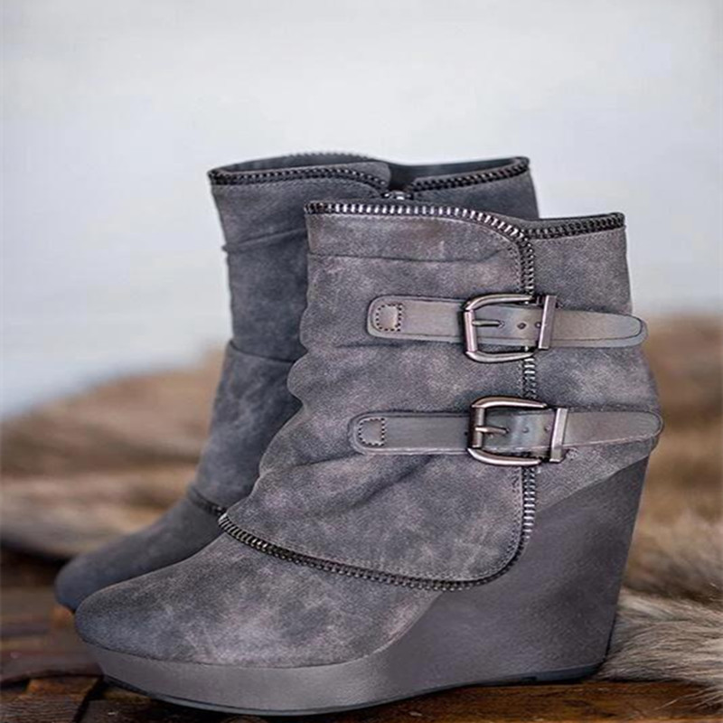 Factory supply 2022 summer new foreign trade large size buckle Women's shoes Women's shoes Women's leather boots