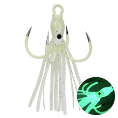 Wholesale Hook Four Jaws Hook Four Anchors Hook with Night Light Octopus Squid Bait Body Fish Iron Plate Hook