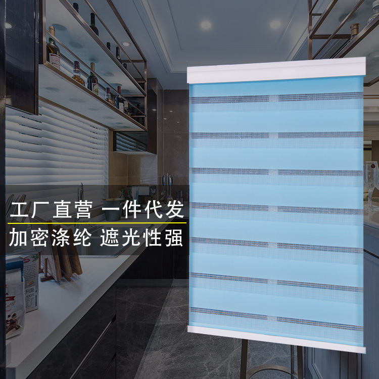 Xiaohongshu Soft Gauze Curtains for Living Room and Bedroom, Double-Layer Blackout Roller Blinds for Bathroom and Shower, Adjustable Blinds for Bay Windows