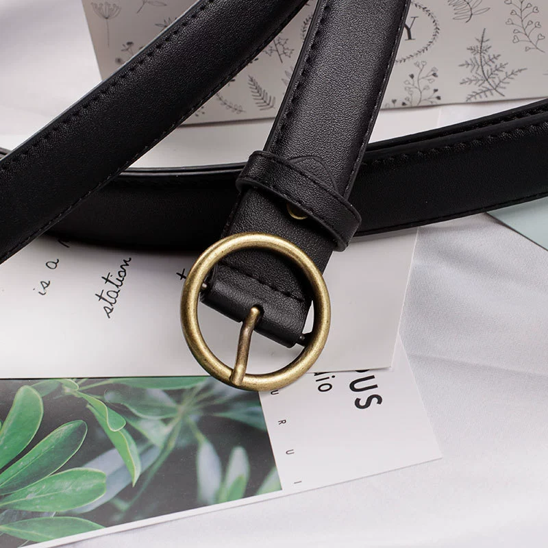 Retro metal buckle, universal polyurethane belt for leisure, Korean style, wholesale