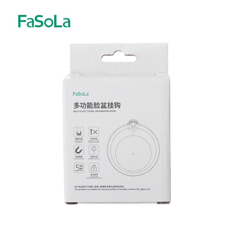 FaSoLa colgante lavabo gancho bañera ponche-libre baño Baño lavabo rack pared colgante Cuenca del estante de almacenamiento