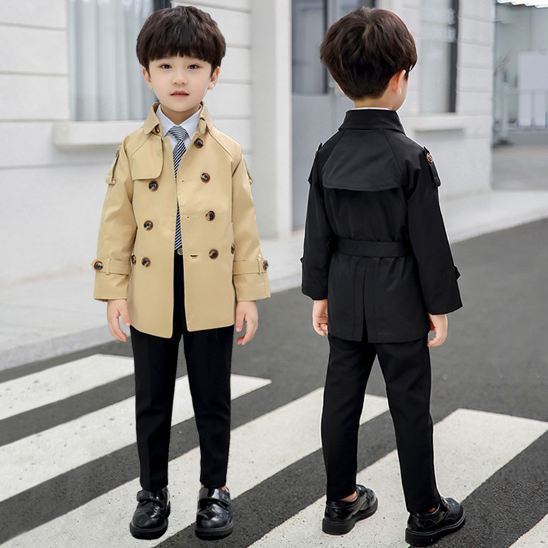2024 spring and autumn children's clothing boys' trench coat casual Children's mid-length coat factory direct sales one-piece delivery