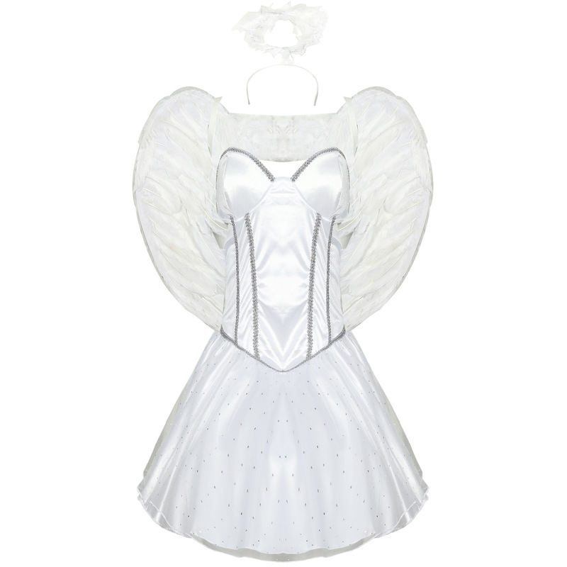 M-Xl Large Size Halloween Vampire Cos Angel Costume Holiday Party Performance Elf Princess Women's Costume M-Xl Large Size Halloween Vampire Cos Angel Costume Holiday Party Performance Elf Princess Women's Costume
