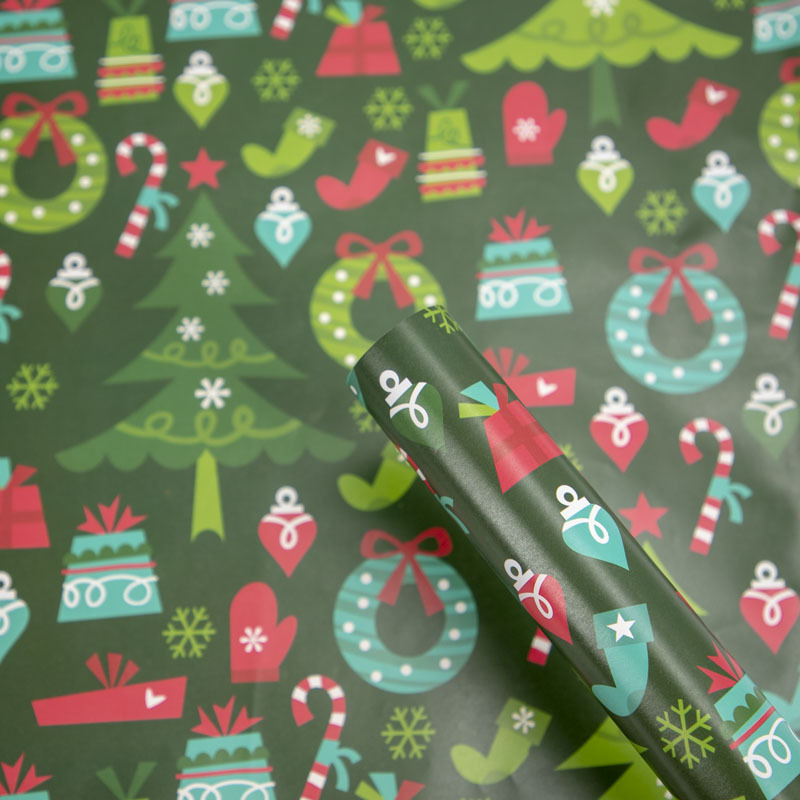80g nueva decoración de Navidad regalo caja de regalo papel de embalaje DIY papel decorativo cubierta de libro de Corea del Sur papel de color de dibujos animados