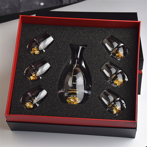 Gold foil white wine fair wine divider household luxury high-end wine measuring device wine pouring artifact glass wine jug 12-piece set