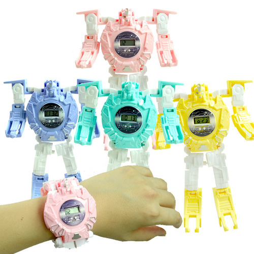 Street stall supply children's electronic cartoon deformation watch robot watch toy kindergarten 61 gift