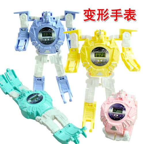 Street stall supply children's electronic cartoon deformation watch robot watch toy kindergarten 61 gift