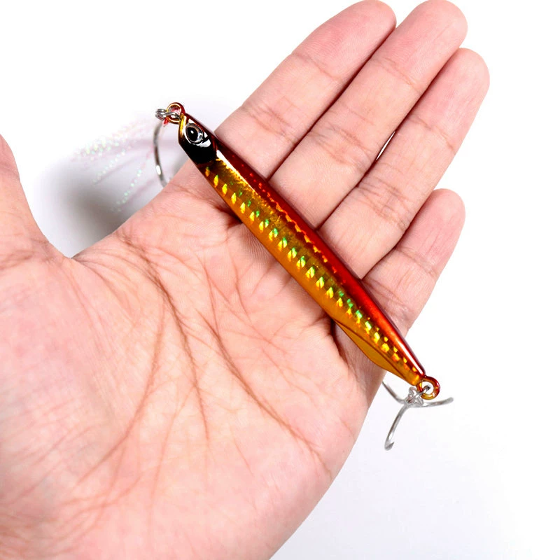 乐鑫 Extra-long duo iron plate far-shot metal bait wrapped lead fish light sea water mouth bass kill bionic fake fish bait