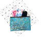 Classical printing creative zero wallet nostalgic oil painting coin bag ladies hands small square bag retro student wallet