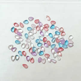 diy饰品配件复古6*9mm小水滴 古风发簪材料 琉璃幻彩 幽兰彩 经典