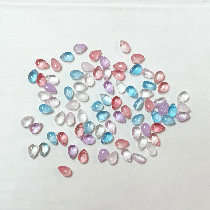DIY Jewelry Accessories Retro 6*9mm Small Water Drop Ancient Style Hairpin Material Glass Water Drop Pendant DIY Jewelry Accessories Retro 6*9mm Small Water Drop Ancient Style Hairpin Material Glass Water Drop Pendant