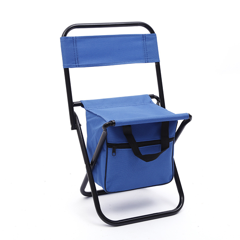 Silla plegable portátil para camping, playa o pesca, diseño simple con respaldo, producción profesional