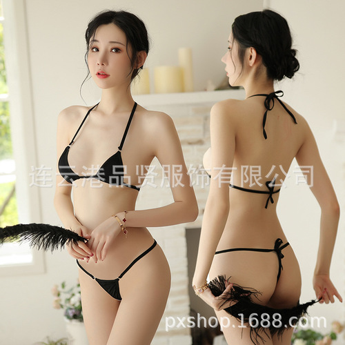 Pinxian manufacturer women's three-point temptation sexy underwear bikini three-point temptation dead water passion suit sexy
