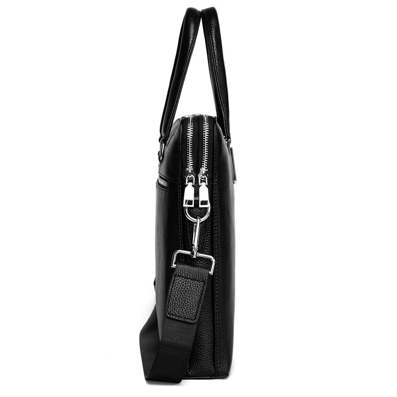 Leather handheld capacious laptop, bag, genuine leather, business version