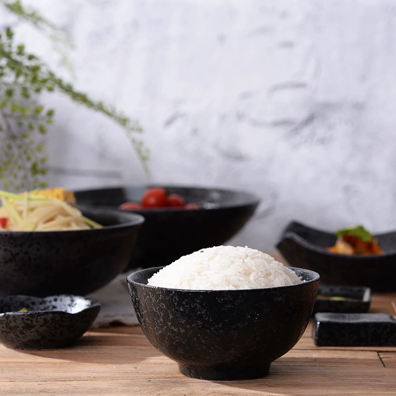 Japanese retro ceramic tableware, soup bowl, set for hotel