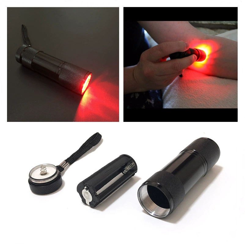 Трансграничный взрыв 9LED венозная лампа портативный красный фонарик, чтобы найти венозный дисплей инфракрасный свет