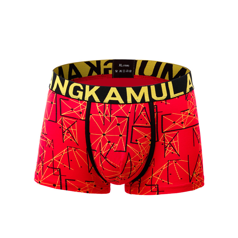 Ropa interior de los hombres boxeadores de los hombres de algodón puro suelta más tamaño personalidad juvenil transpirable boxeadores de cintura media al por mayor