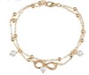 Accessory, fashionable ankle bracelet from pearl with tassels, set, European style