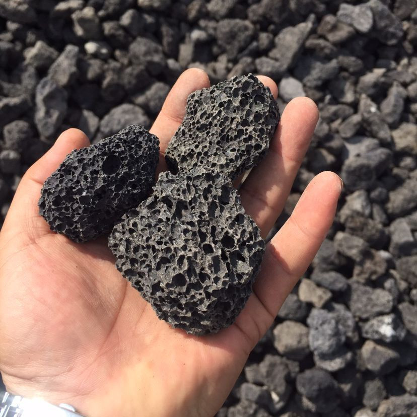 矿山现货火山石滤料 红色火山岩 黑色火山岩滤料质轻价优规格齐全