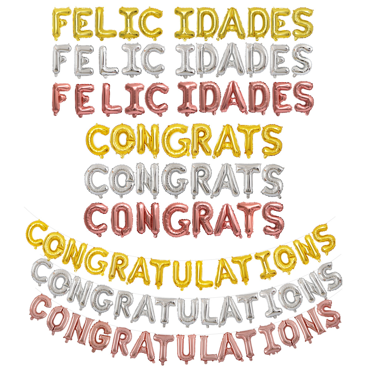 Congratulations on the balloon set 16 inch English letter CONGRATS Western congratulations aluminum balloon set Wholesale