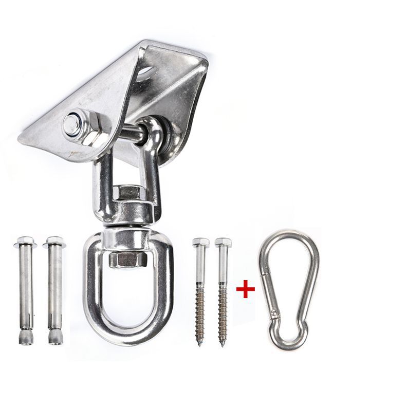 Amazon 304 Acero inoxidable swing gancho fijo placa colgante silla hamaca accesorios 360 giratorio gancho fijo