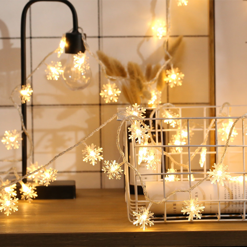 LED luces de cadena de copo de nieve decoración de Navidad patio cielo estrellado vacaciones luces decorativas