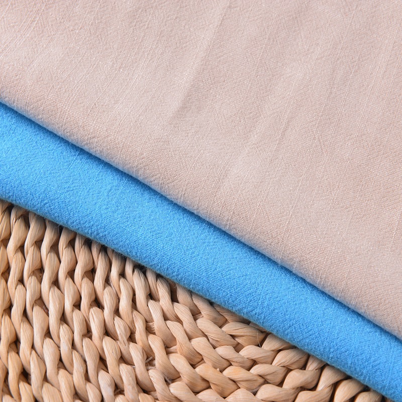 中国风麻布民族风人棉麻混纺麻面料 肌理感砂洗人棉麻服装布6D12S