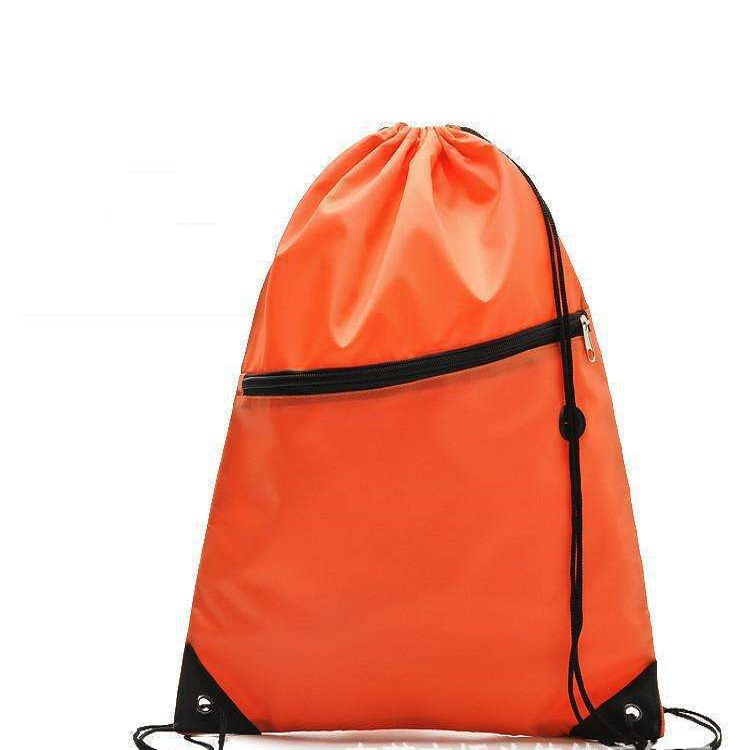 厂家全棉帆布束口袋打孔双肩背包拉绳袋拉链环 保抽绳背包纯色