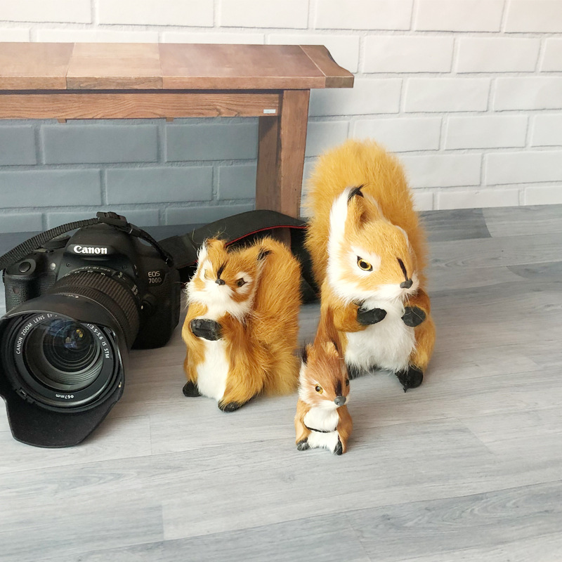 Factory direct squirrel Crafts Home creative ornaments children's baby cognitive gifts fur toys photo