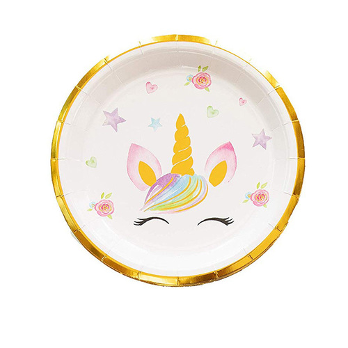 Amazon New Gold Foil Unicorn Birthday Party Tableware Set, Disposable Paper Plates and Cups for Festive Daily Use