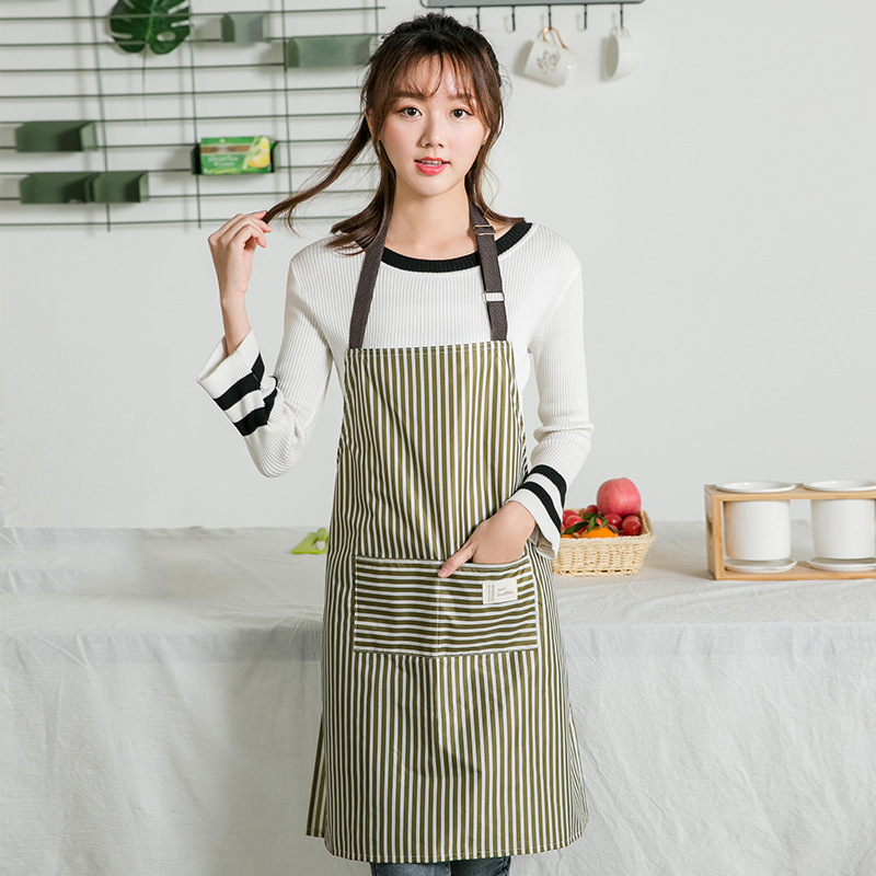 Fabricante delantal ventilador shengpai engrosada doble capa impermeable Comercio exterior coreano princesa delantal regalo personalizado publicidad delantal bolsillo de la cocina