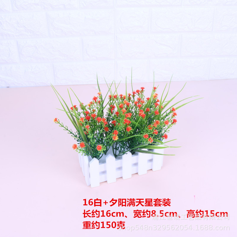 Amazon Venta caliente valla de madera artificial flor traje decoración hogar sala de estar decoración artificial planta falsa planta verde maceta